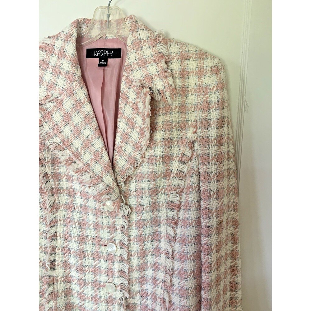 Kasper Pink and White Tweed Blazer - Picture 3 of 16